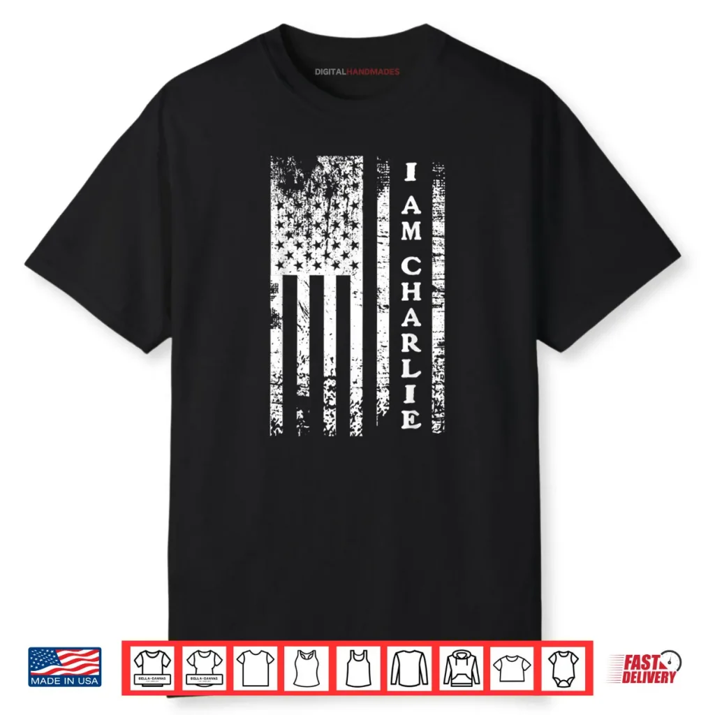 I AM Charlie Distressed American Flag Shirt