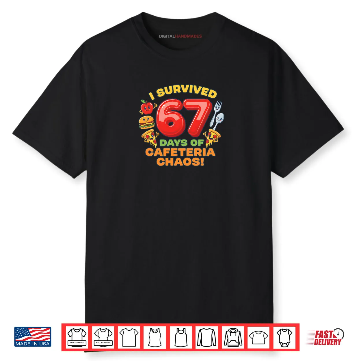 I Survived 67 Days of Cafeteria Chaos 67 Meme Lunch Lady Shirt