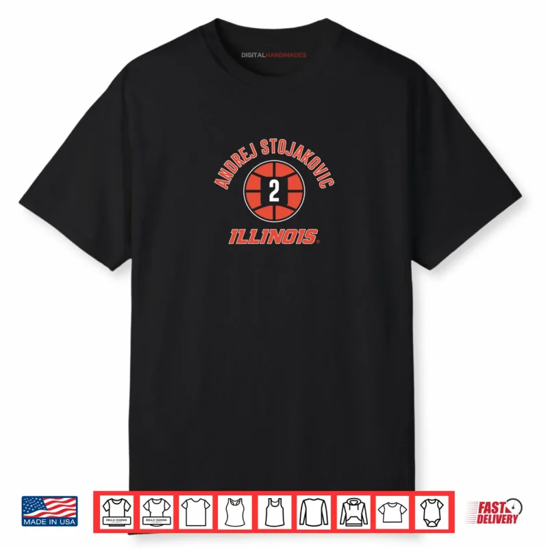 Illinois Basketball Andrej Stojakovic Name Number Ball Shirt