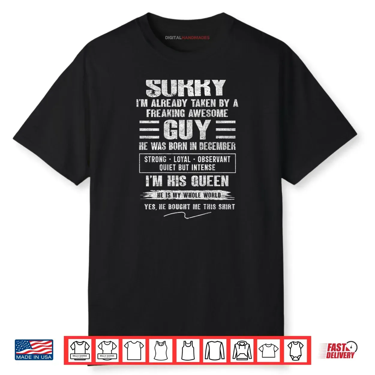 I’m Taken by Freaking Awesome Guy Born in December Shirt