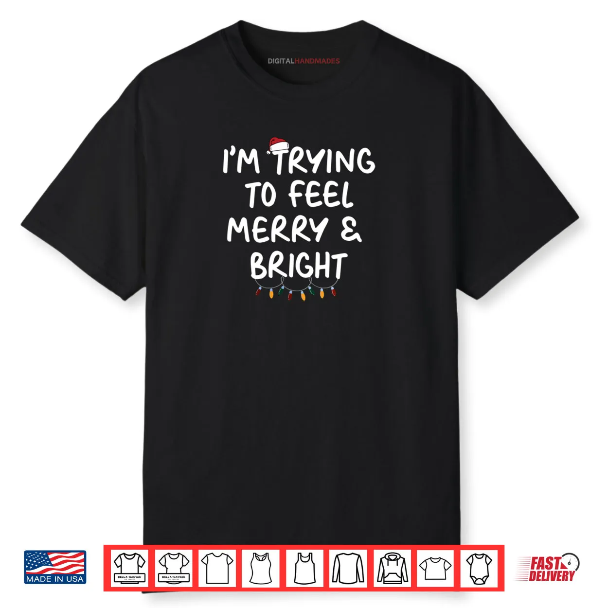 I’m Trying To Feel Merry Xmas Bright Matching Couples Shirt