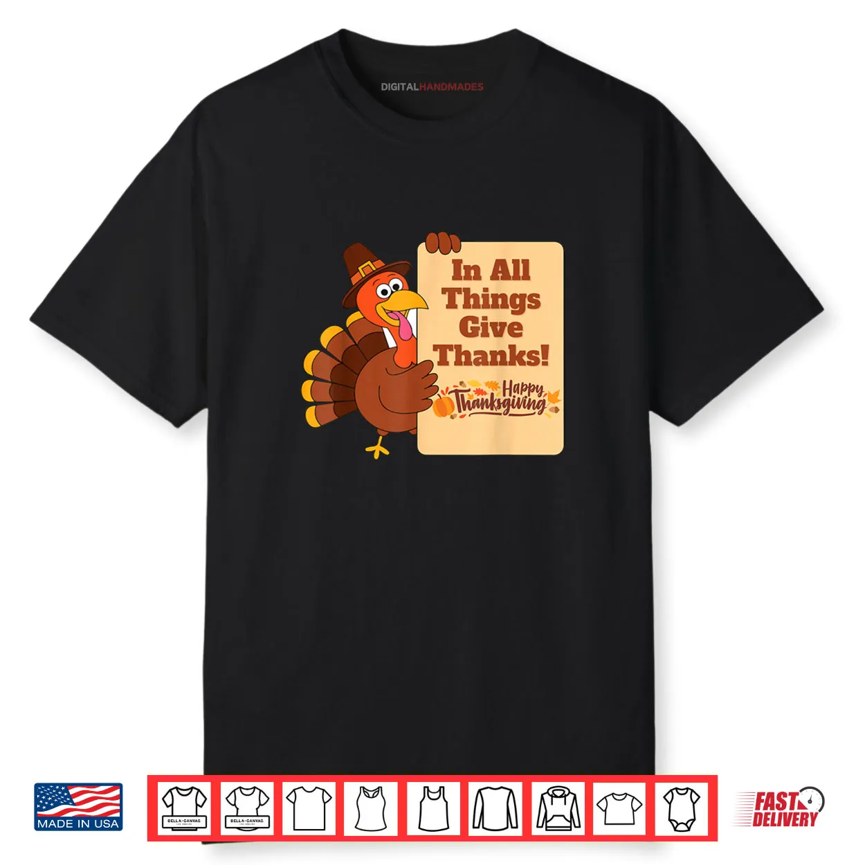 In All Things Give Thanks Holiday Thanksgiving Shirt