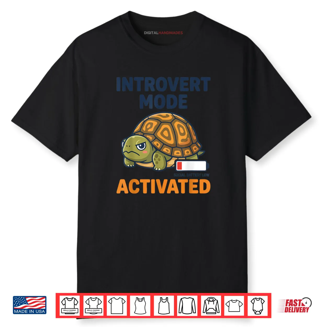 Introvert Mode Activated Low Social Battery Box Turtle Shirt
