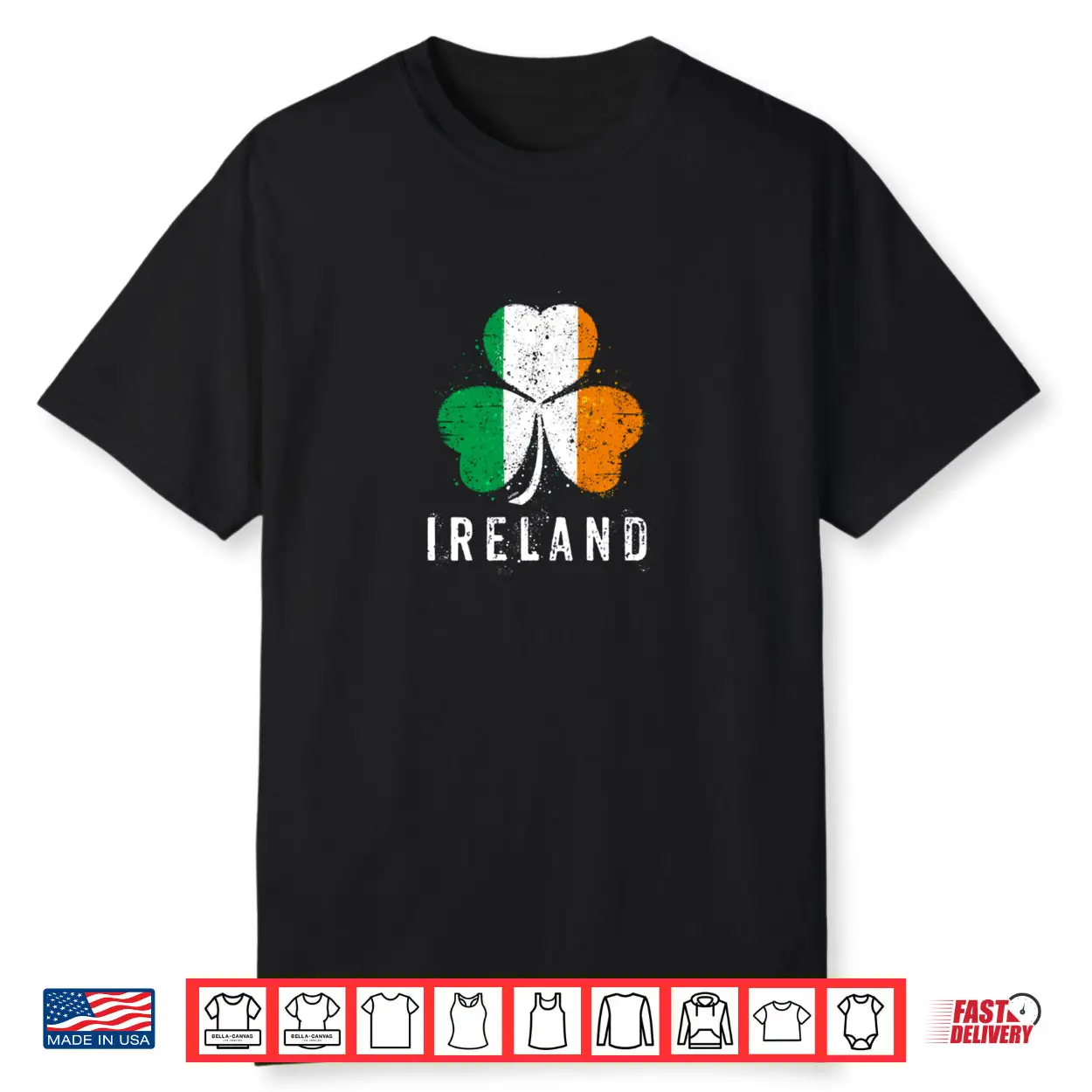 Ireland Flag on Shamrock for Proud Irish on St Patrick’s Day Shirt