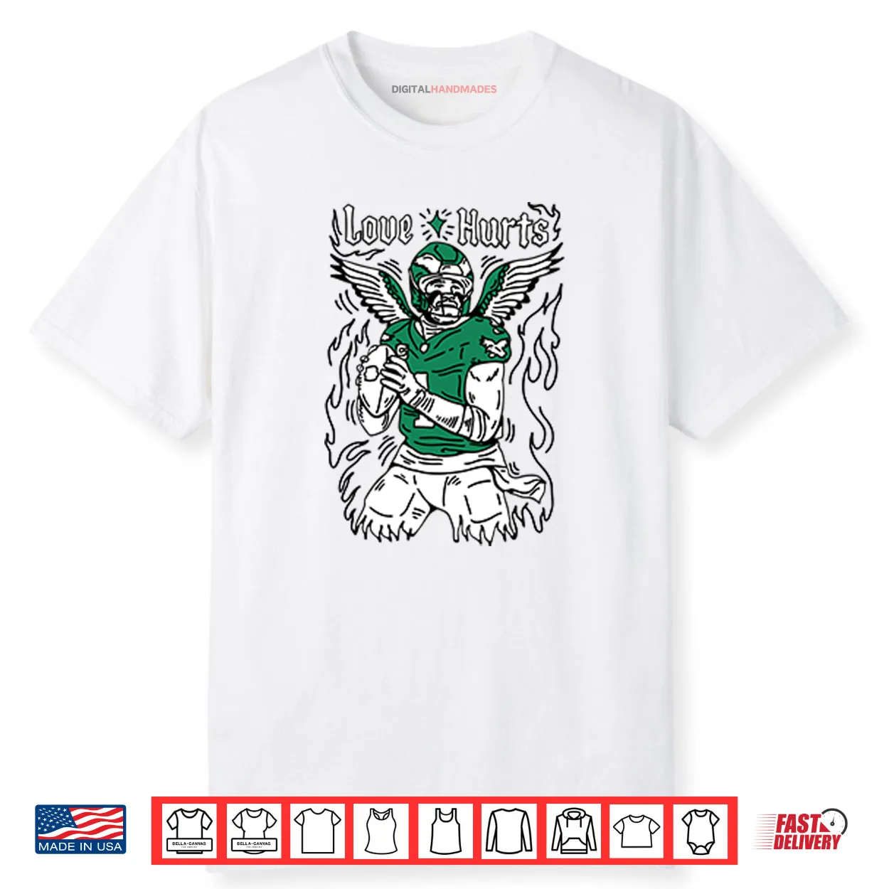 Jalen Hurts Love Hurts Philadelphia Eagles Phillies Shirt