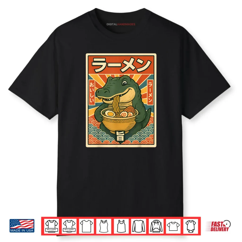 Japanese Ramen Greg Meme Crocodile Cool Shirt
