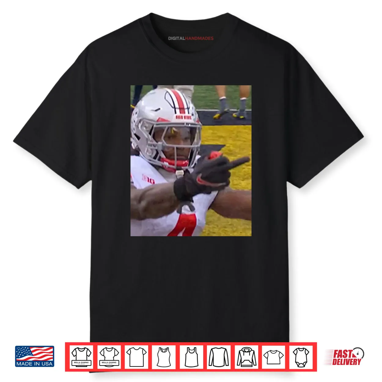 Jeremiah Smith Flips Off Michigan Fan Football Shirt