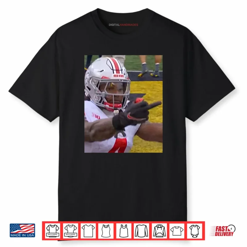 Jeremiah Smith Flips Off Michigan Fan Football Shirt