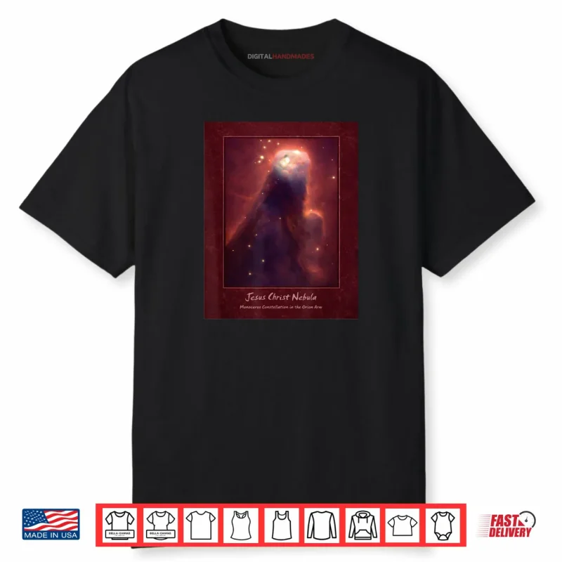 Jesus Christ Nebula Monoceros Constellation Orion Burgundy Shirt