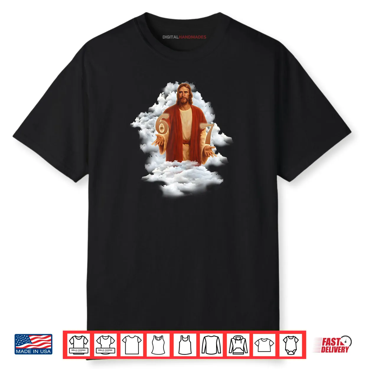 Jesus Doing 6 7 Meme Christ Six Seven Painting VBS Shirt