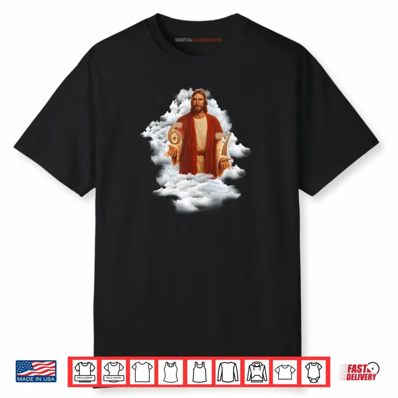 Jesus Doing 6 7 Meme Christ Six Seven Painting VBS Shirt