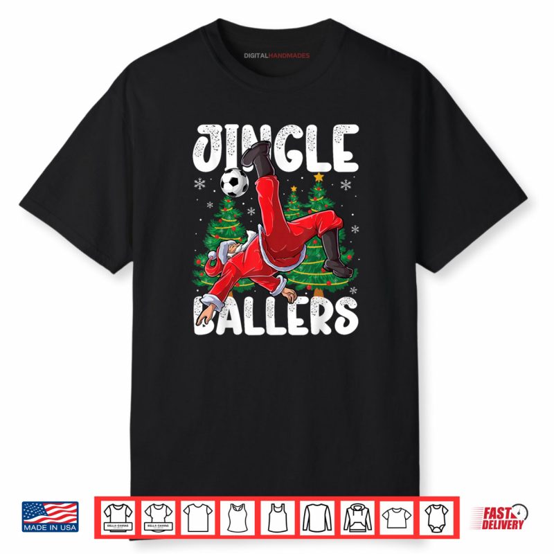 Jingle Ballers Santa Football Christmas Soccer Plaid Shirt