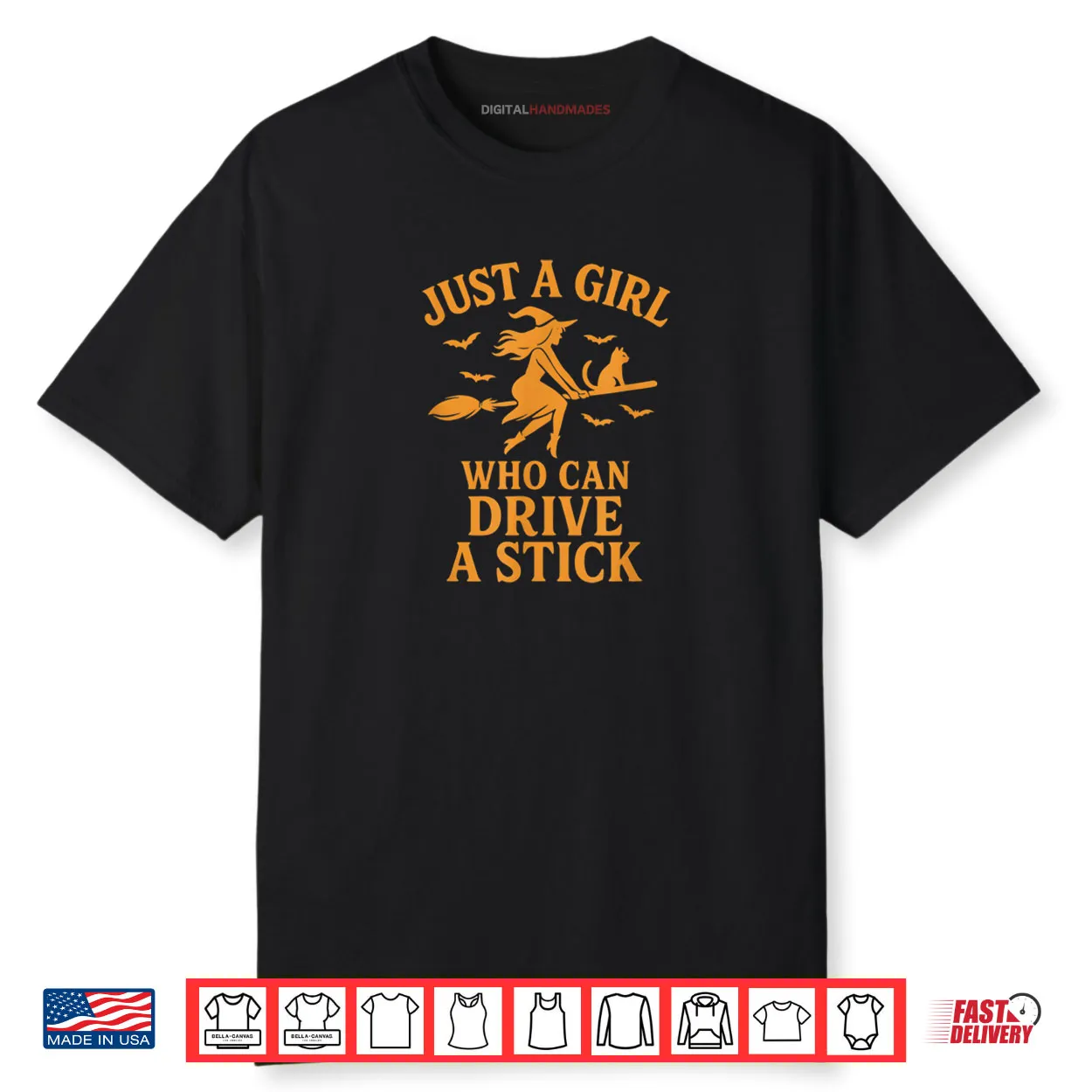 Just a Girl Who Can Drive A Stick Funny Halloween Shirt