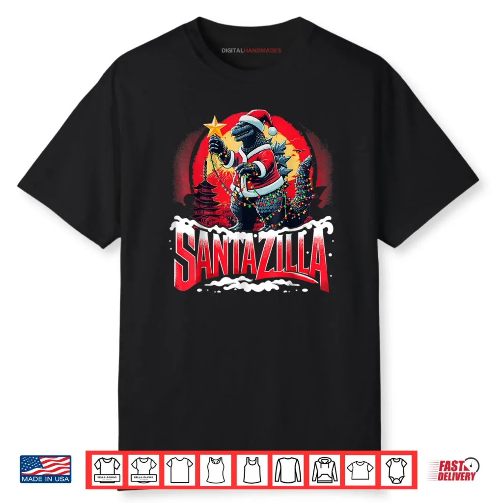 Kaiju Christmas Santazilla Japanese Monster Dinosaur Shirt 1 Kaiju Christmas Santazilla Japanese Monster Dinosaur Shirt