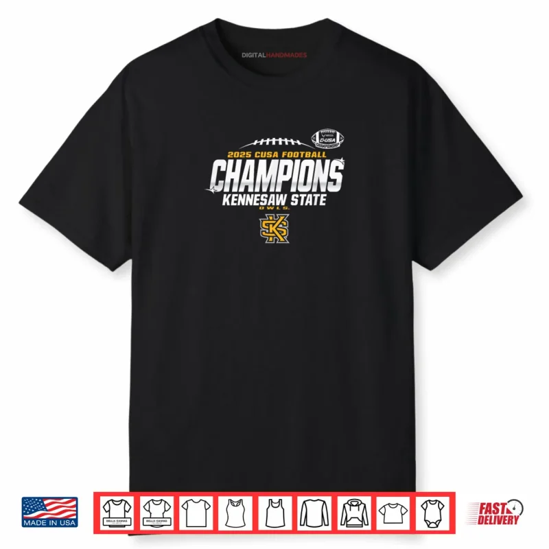 Kennesaw State Owls C USA Champs 2025 Football Locker Room Shirt