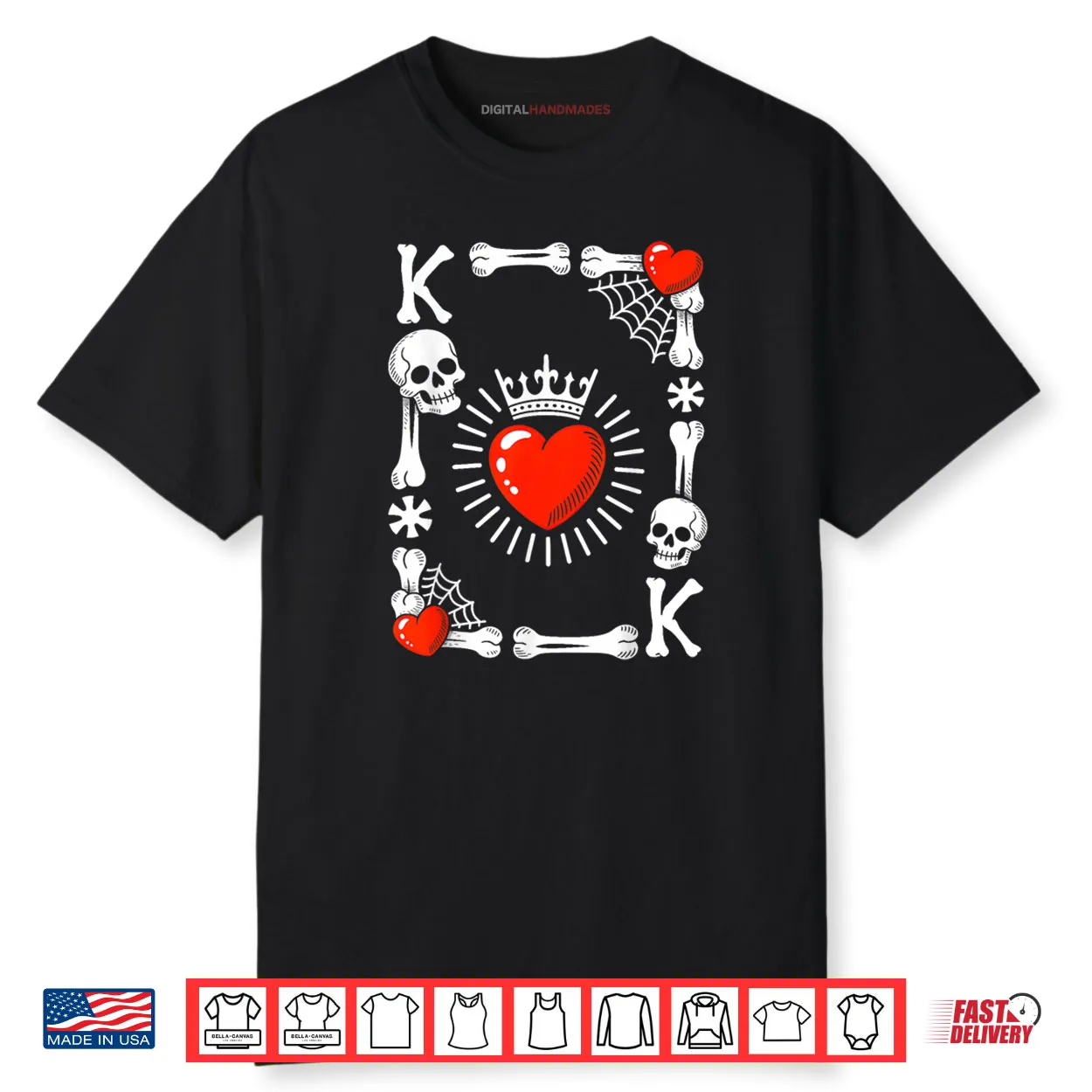 King of Hearts Card Costume Funny Halloween King of Hearts Shirt