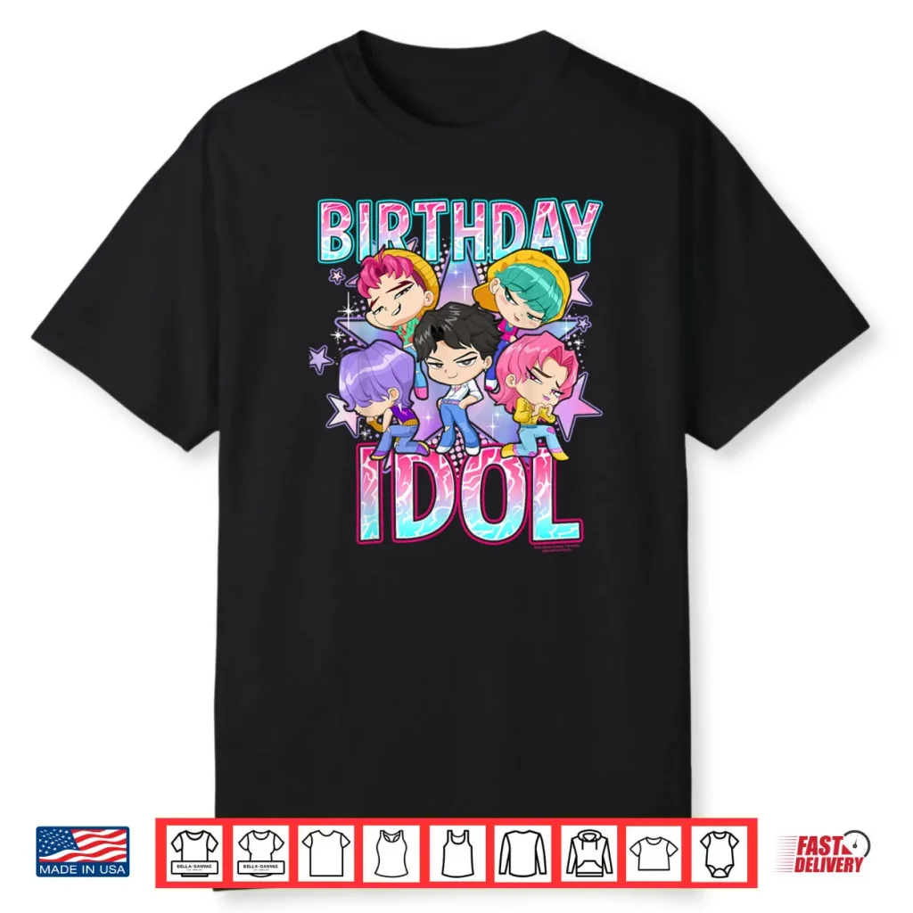 Kpop Demon Hunters Birthday Idol Cute Chibi Group Shot Shirt 1 Kpop Demon Hunters Birthday Idol Cute Chibi Group Shot Shirt