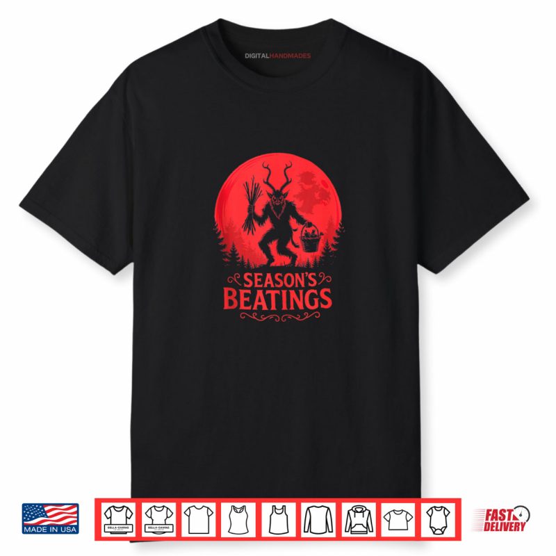 Krampus Santa Season’s Beatings Gothic Christmas Horror Shirt