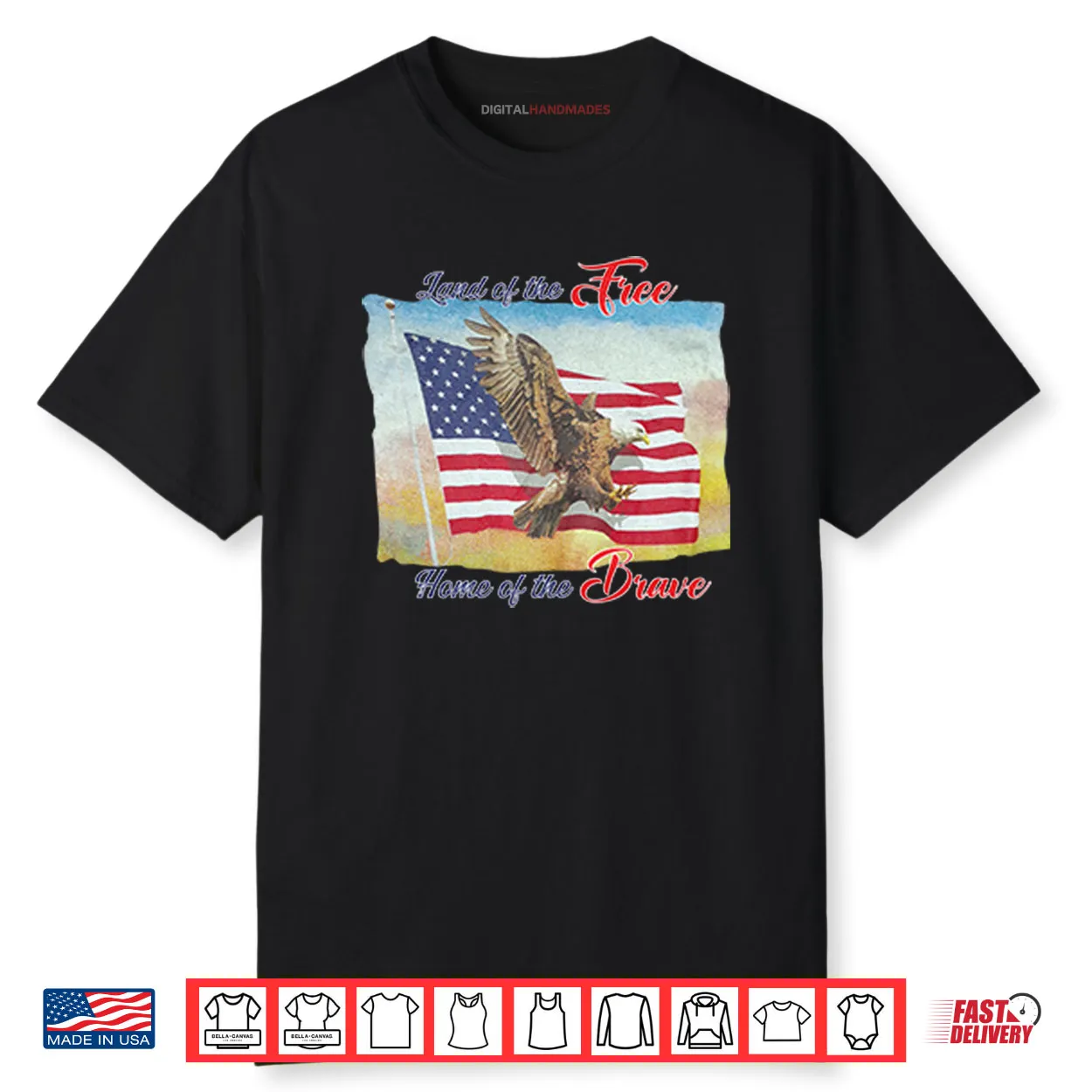 Land Of The Free Home Of The Brave America Flag Shirt