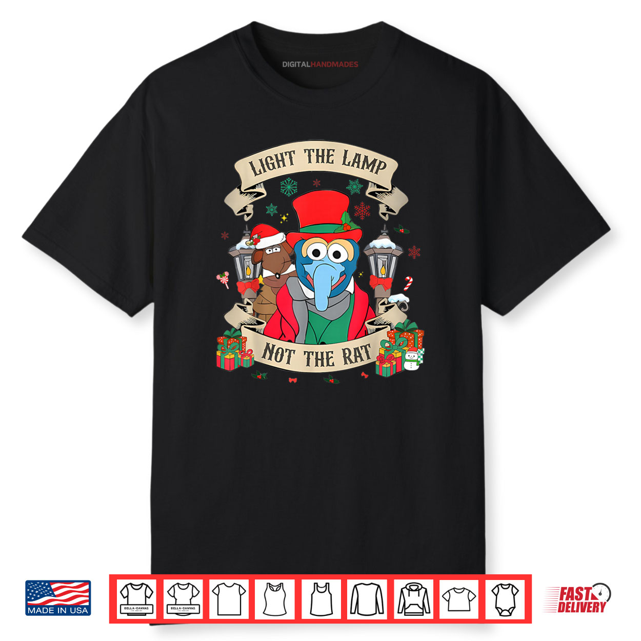 Light The Lamp Not The Rat Funny Christmas Matching Family Shirt