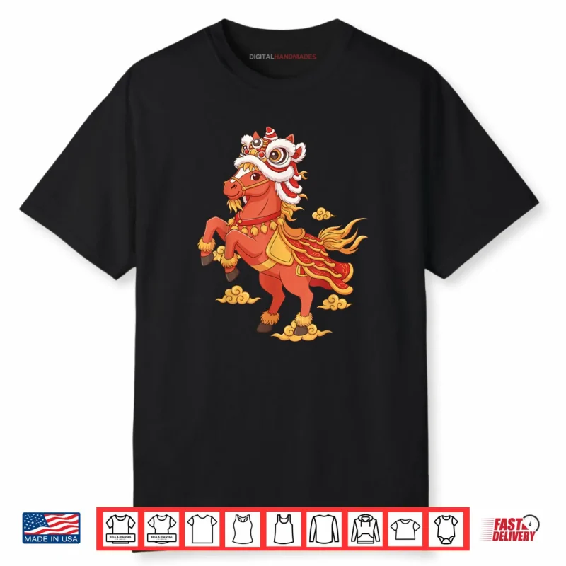 Lunar New Year of The Horse Lion Dance Chinese New Year Shirt