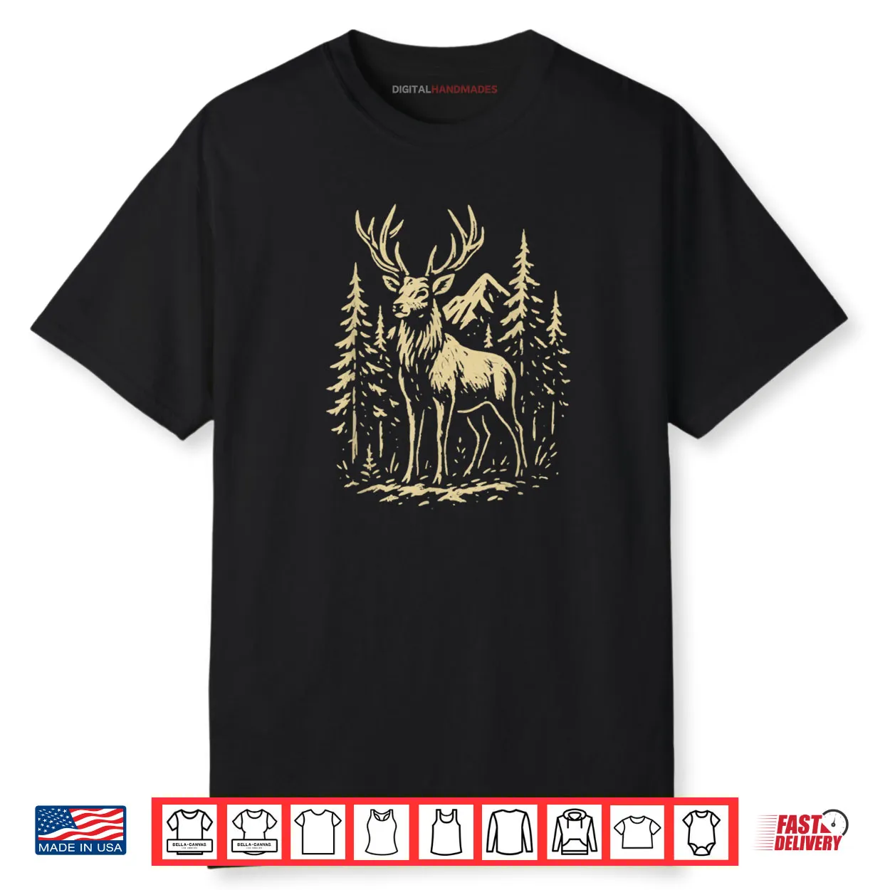 Majestic Red Deer Stag Hart Buck Rustic Wilderness Shirt