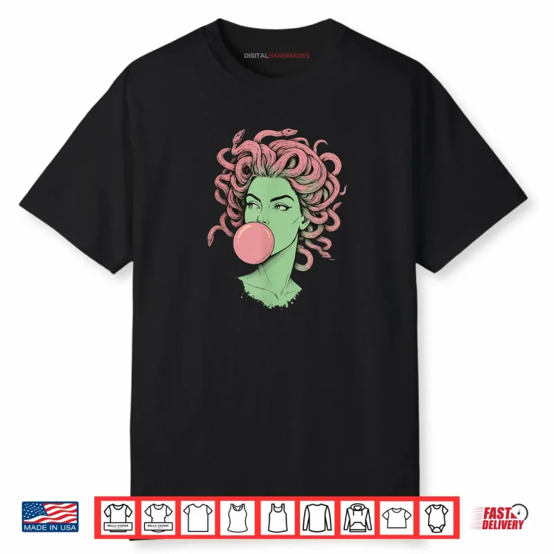 Medusa Bubblegum Mythological Snake Hair Goddess Shirt