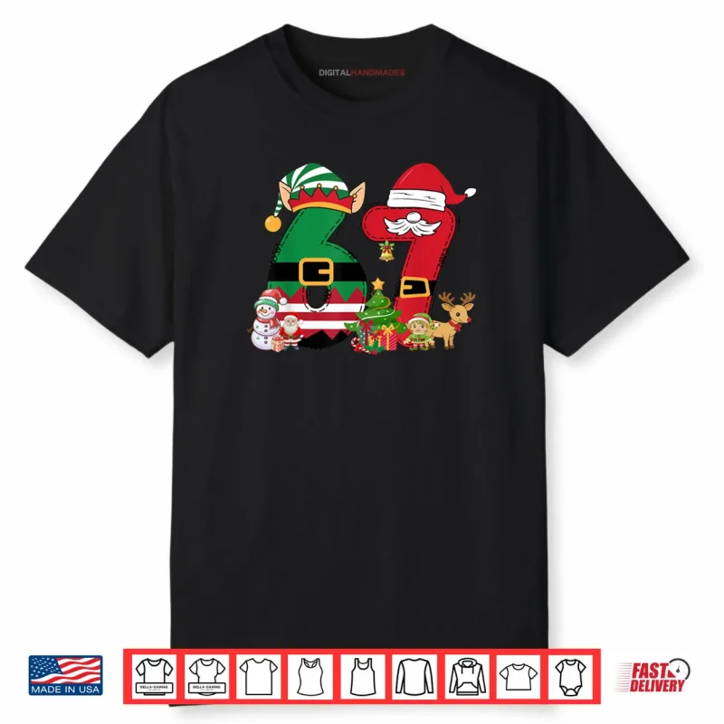 Meme 6 7 Christmas 67 Santa Elf Shirt