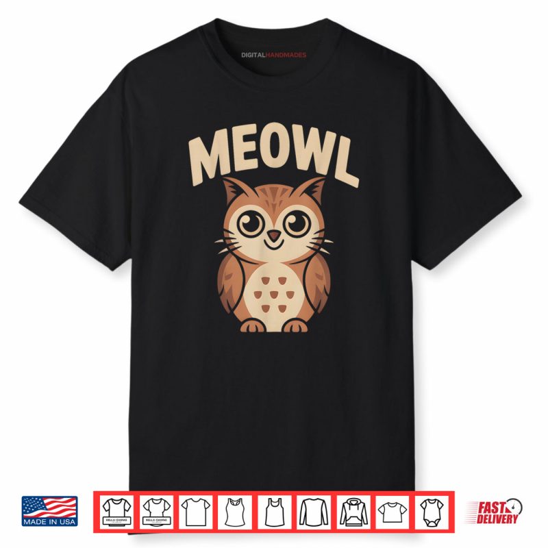 Meowl Cat Owl Hybrid Meme Brain Rot Gen Alpha Trending Shirt