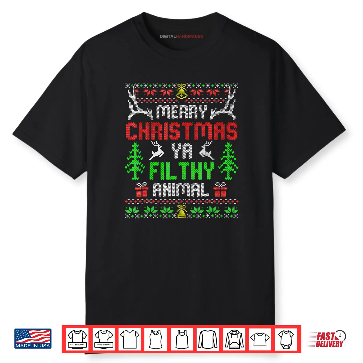 Merry Christmas Animal Filthy Ya Xmas Family Pajama Shirt