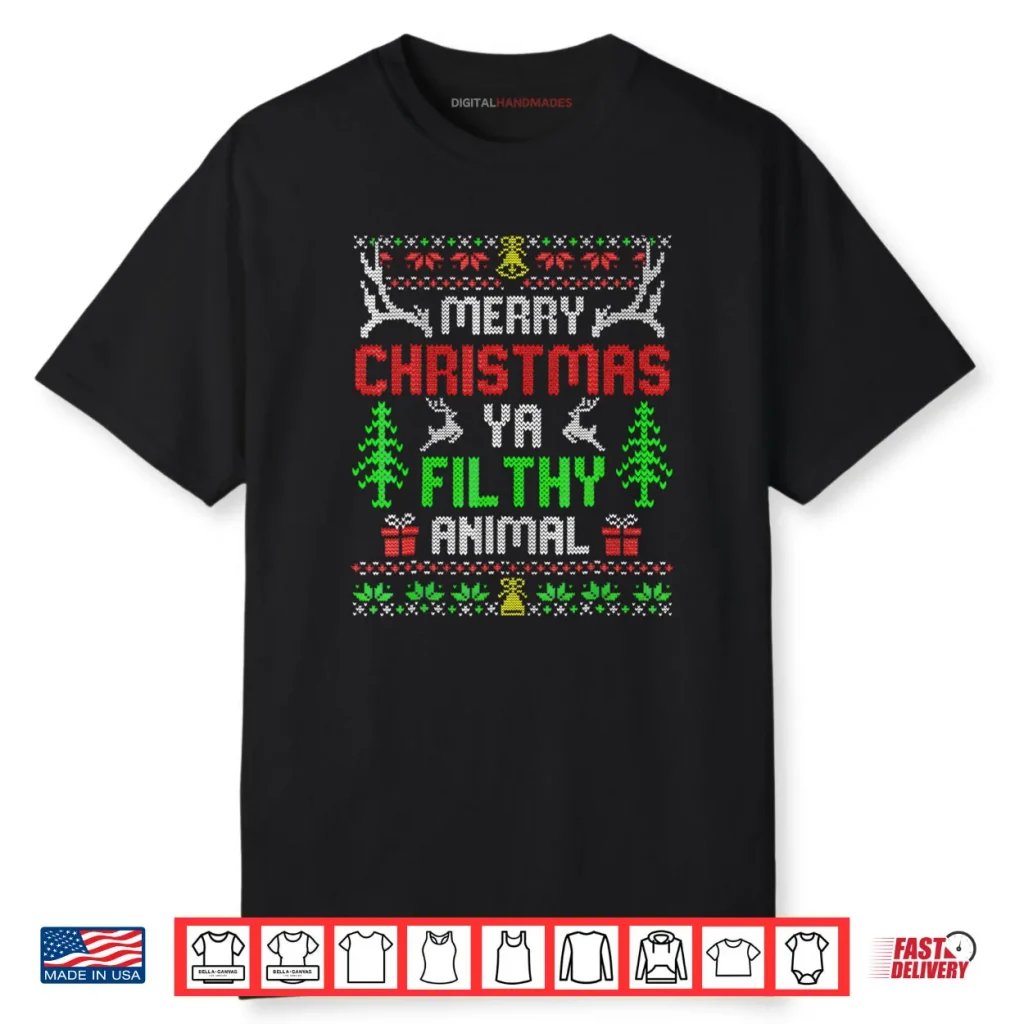 Merry Christmas Animal Filthy Ya Xmas Family Pajama Shirt