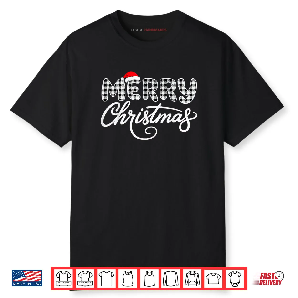 Merry Christmas Buffalo Black and White Shirt