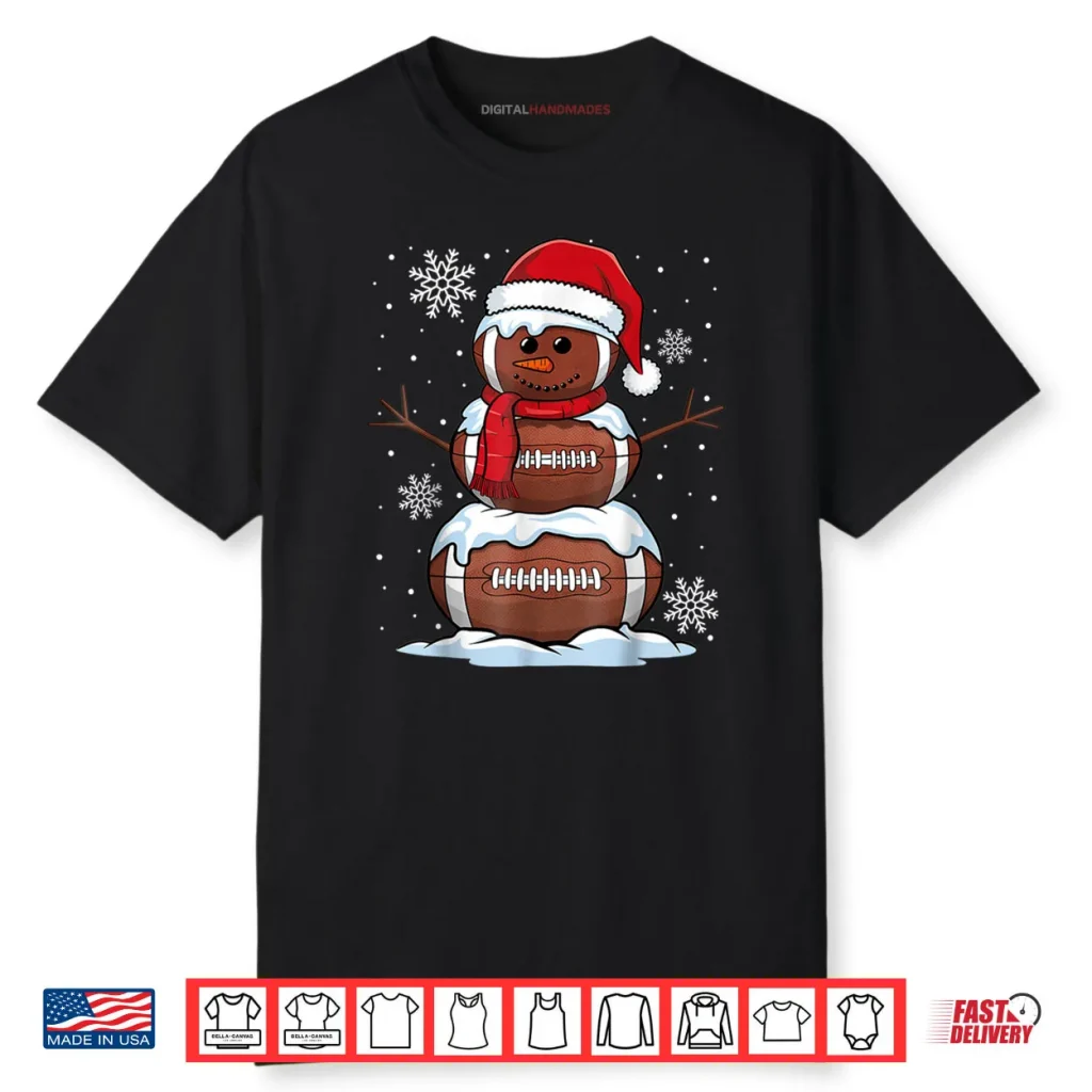 Merry Christmas Football Snowman Holiday Sports Xmas Pajamas Shirt 1 Merry Christmas Football Snowman Holiday Sports Xmas Pajamas Shirt