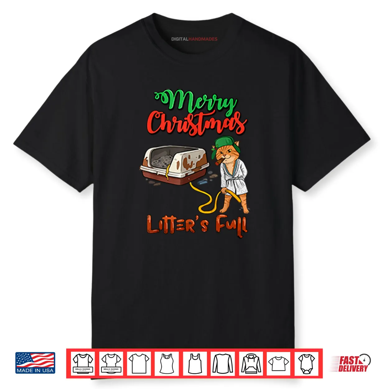Merry Christmas Litter’s Full Funny Cat Lovers Shirt