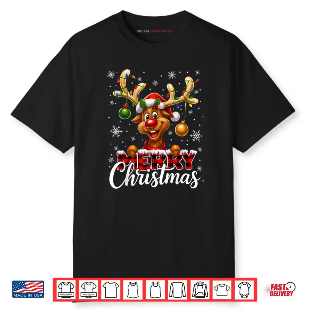 Merry Christmas Reindeer Plaid Pajamas Xmas Shirt 1 Merry Christmas Reindeer Plaid Pajamas Xmas Shirt
