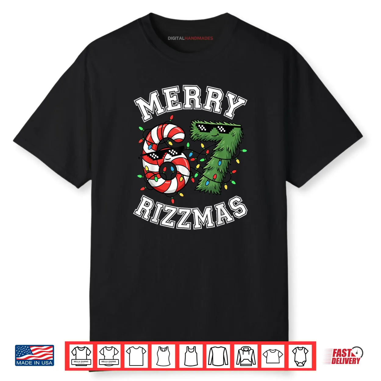 Merry Rizzmas 67 Candy Cane Tree Sunglasses Shirt