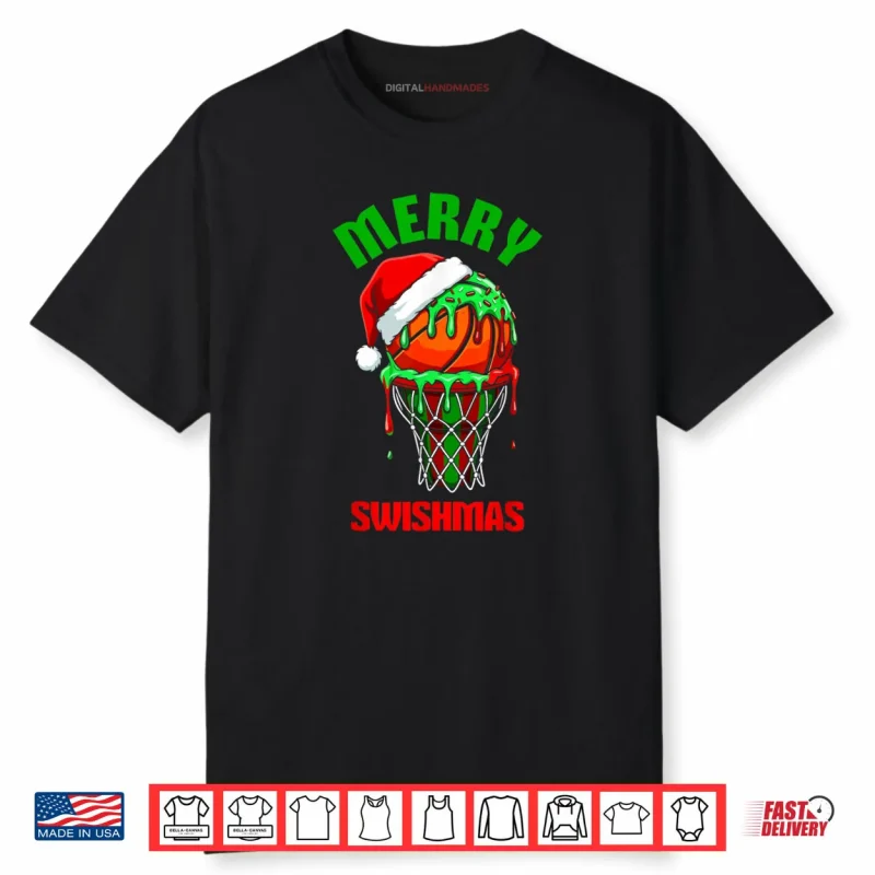 Merry Swishmas Basketball Ugly Christmas Xmas Shirt