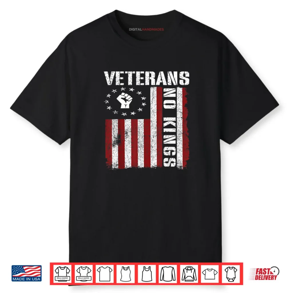 Military Veterans Protest USA Flag No Kings America Protest Shirt 1 Military Veterans Protest USA Flag No Kings America Protest Shirt