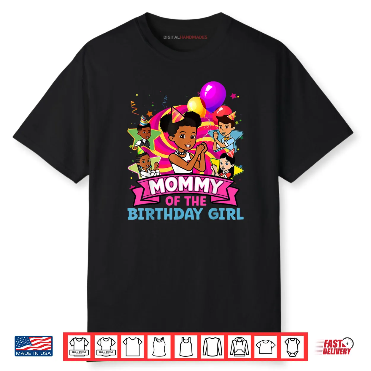 Mommy of Birthday Girl Gracie Pink Doll Family Decorations Shirt