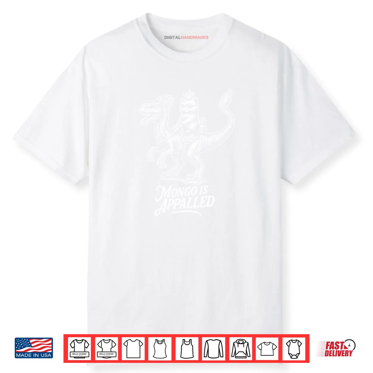 Mongo Is Appalled Princess Cat Riding Dinosaur Art Shirt