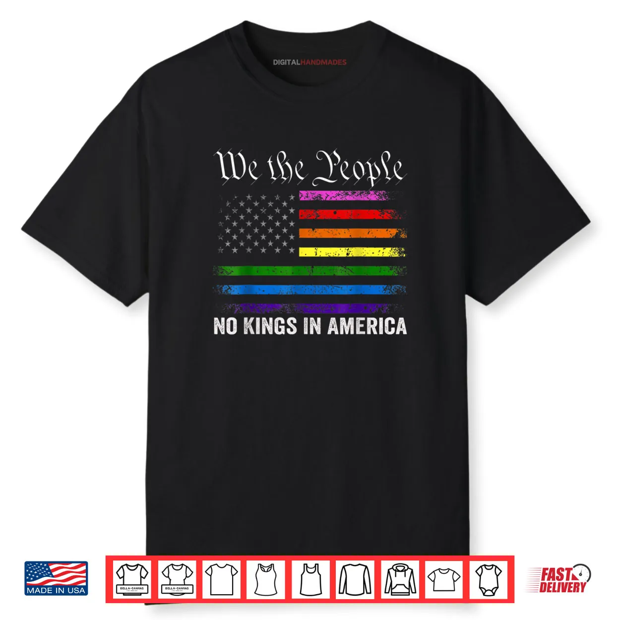 No Kings in America Shirt LGBT American Flag Shirt