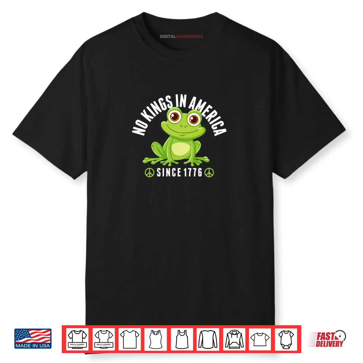 No Kings In America Since 1776 Cute Frog Shirt