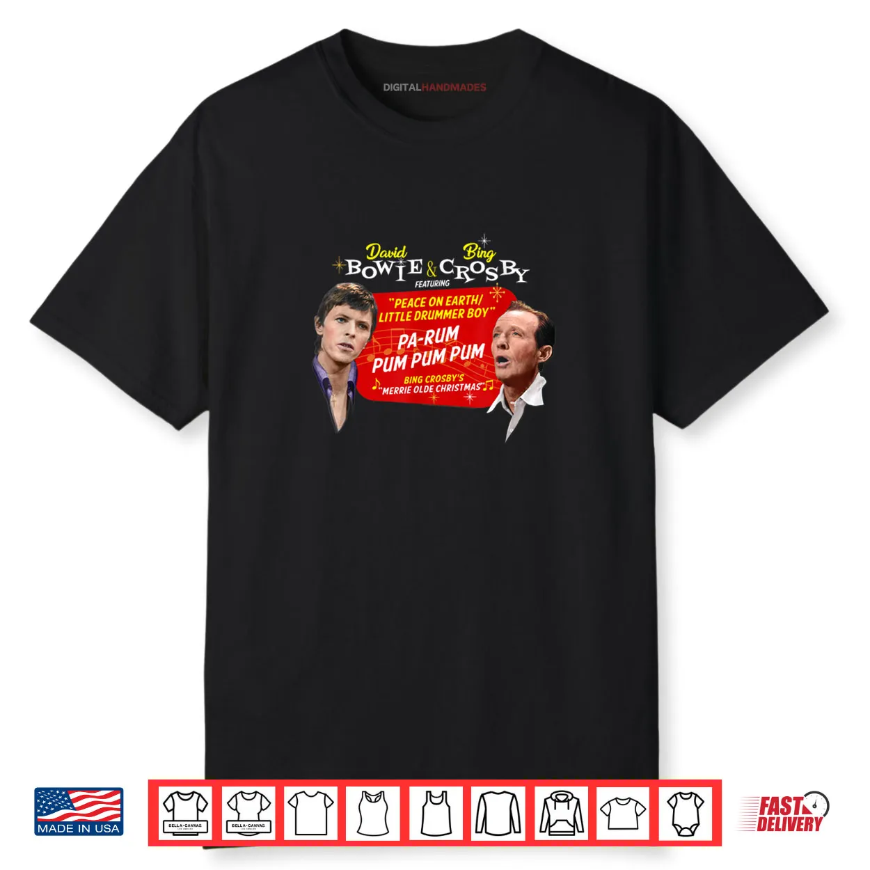Official Bing Crosby David Bowie Christmas Music Shirt