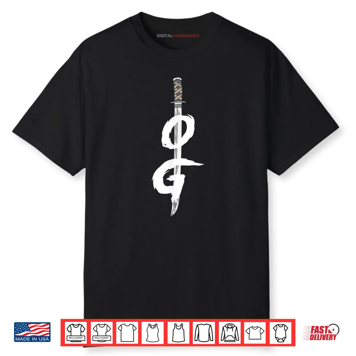 OG Sword Graphic Bold Black Brush Style Shirt