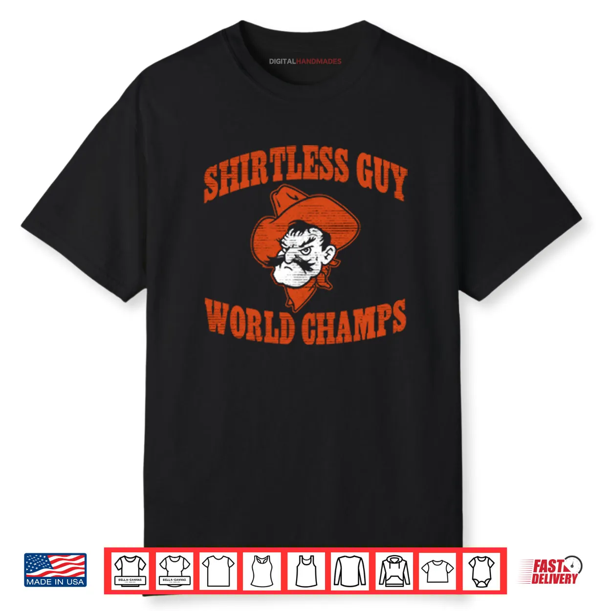 Oklahoma State Shirtless Guy World Champs Shirt