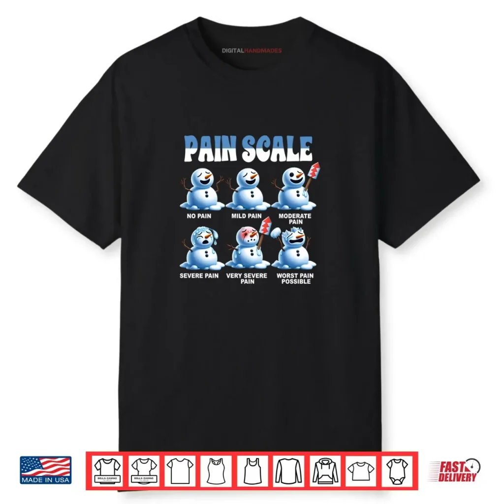 Pain Scale Snowman Nurse Medical Humor Christmas Healthcare Shirt 1 Pain Scale Snowman Nurse Medical Humor Christmas Healthcare Shirt