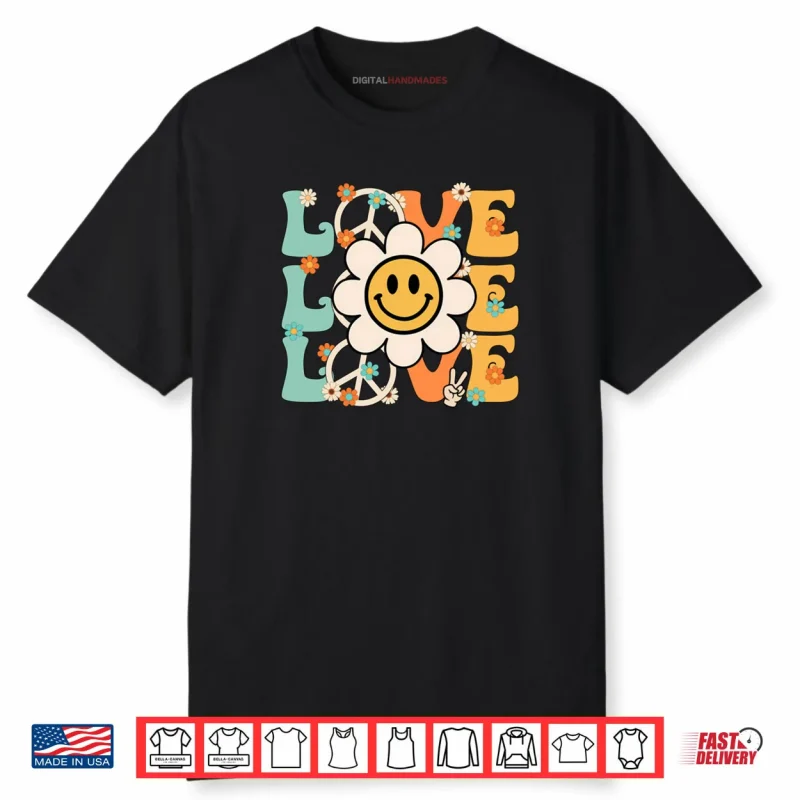 Peace Sign Love Flower 60S 70S Tie Dye Hippie Costume Shirt