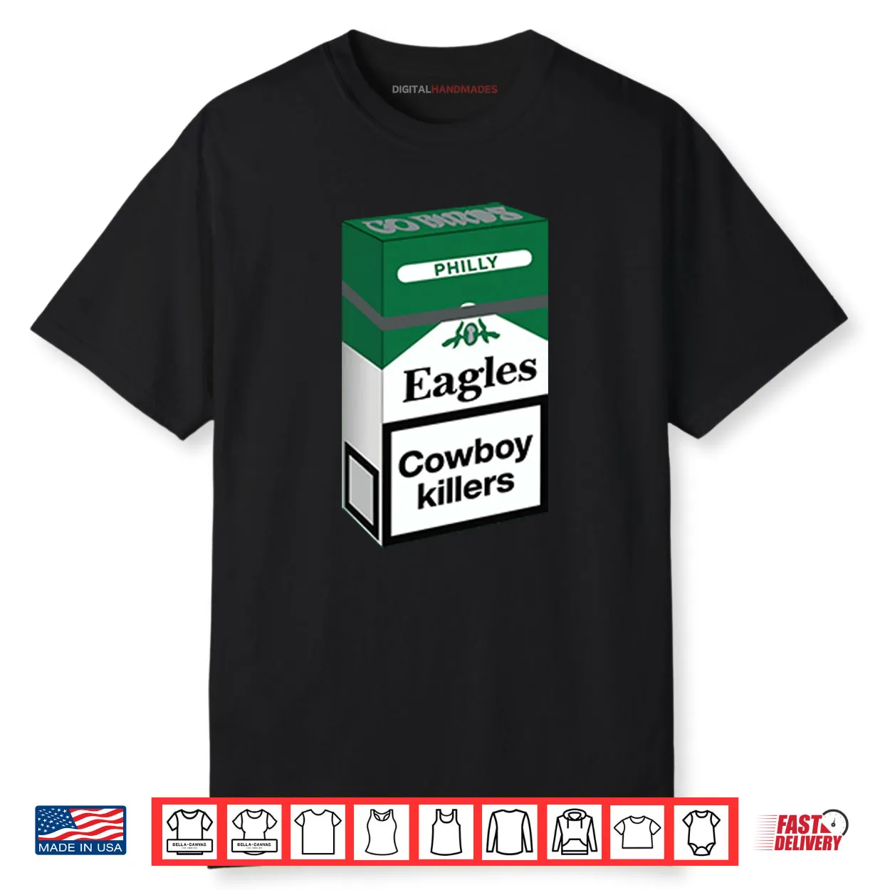 Philly Football Cowboy Killers Cigarette Parody Kelly Green Eagles Shirt