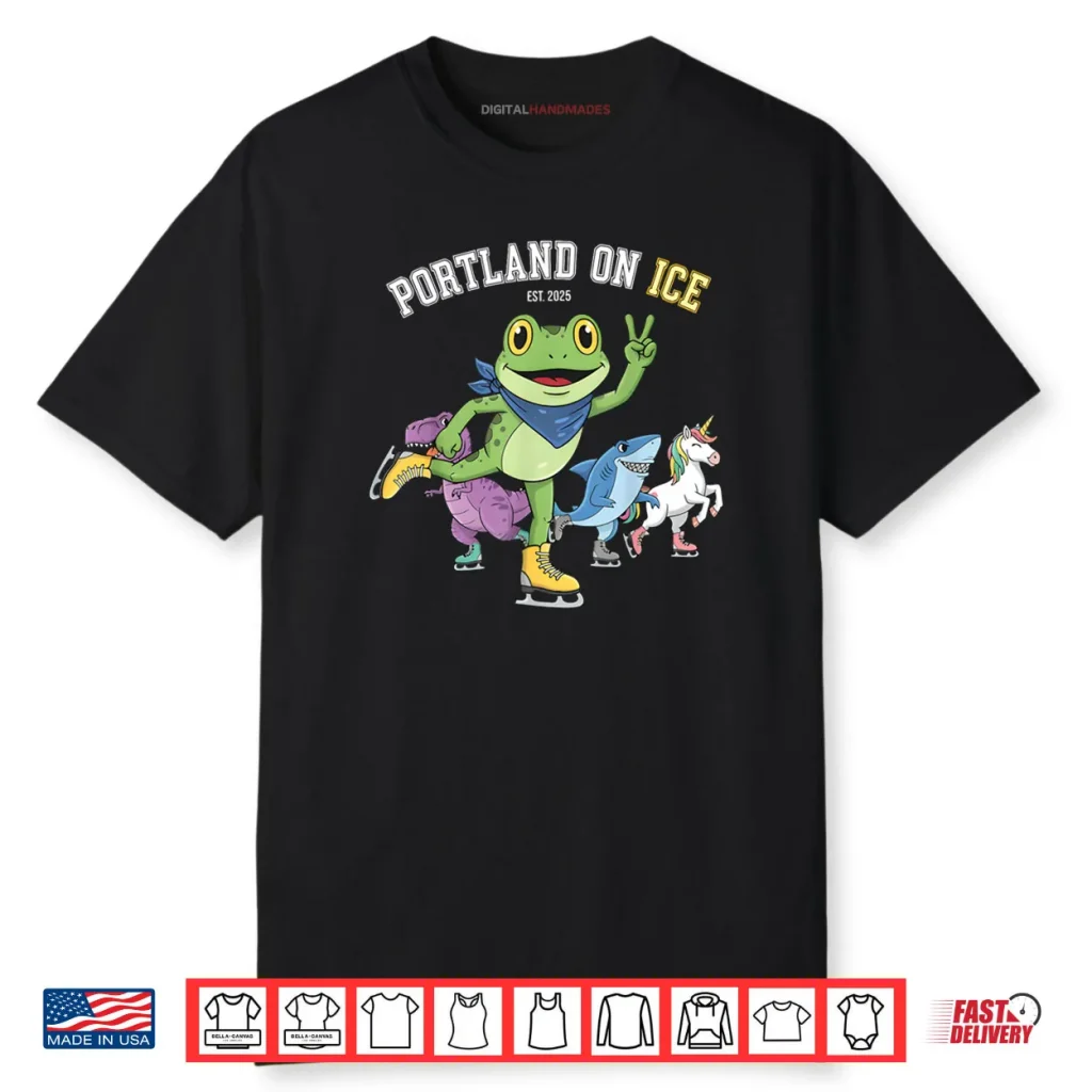 Portland on ICE Portland Frog Protest Shirt 1 Portland on ICE Portland Frog Protest Shirt