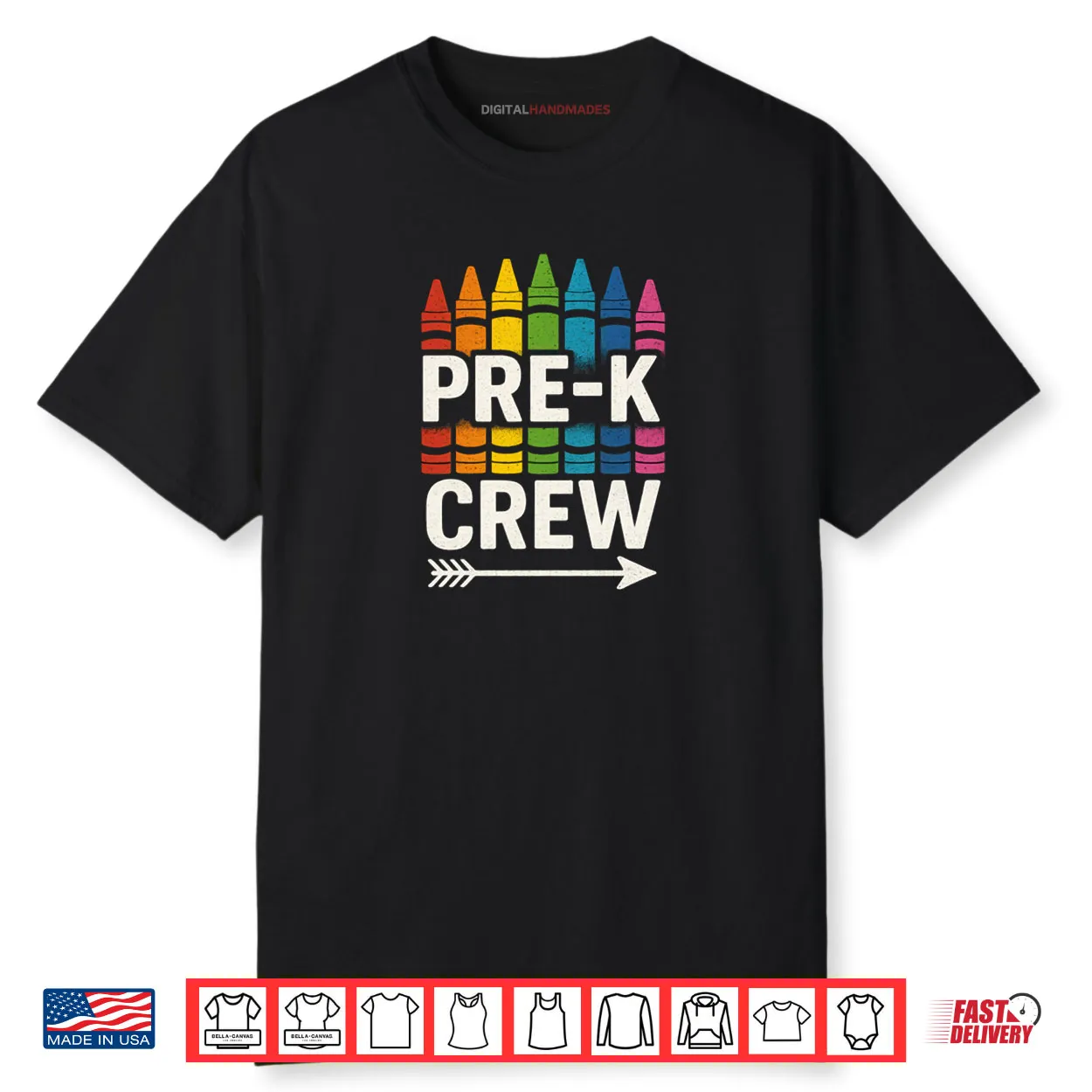 Pre K Crew Teacher Team Squad Hello Back School Graduation Shirt